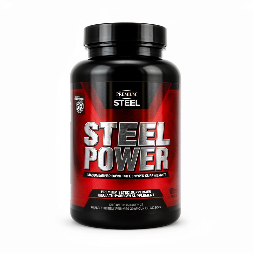 Steel Power supplement bottle